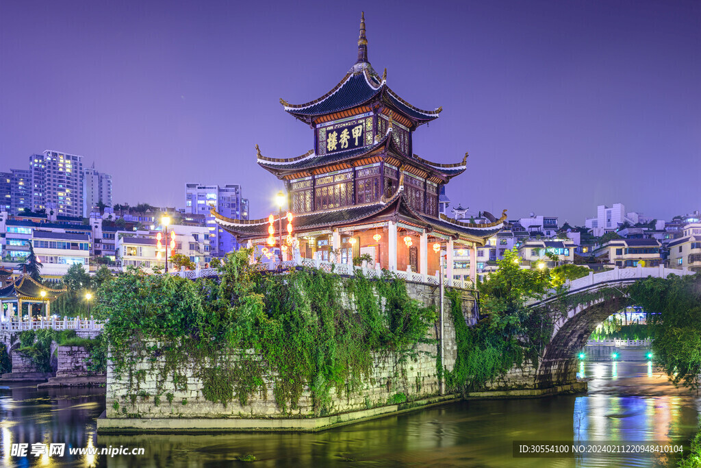 凤凰古城夜景图片