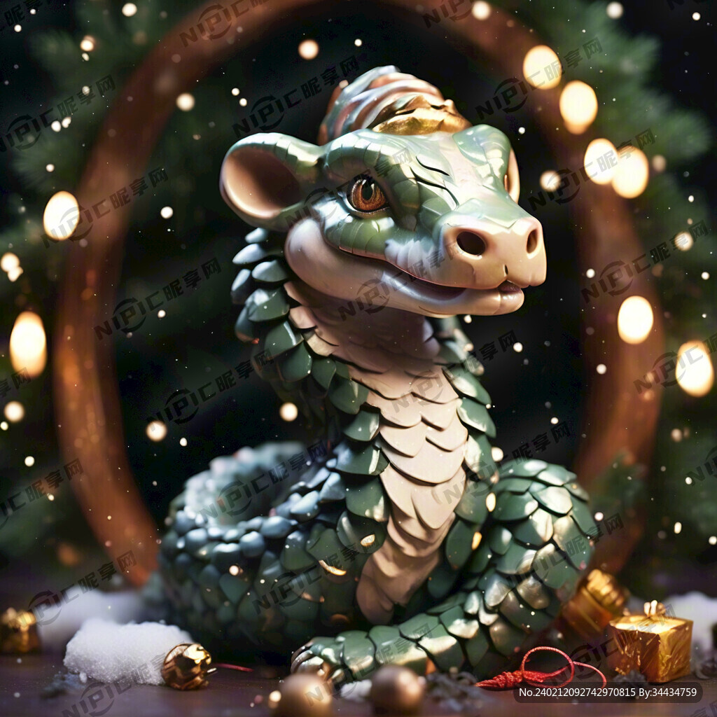 圣诞元素生肖蛇