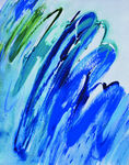水彩抽象蓝色艺术挂画油画装饰画