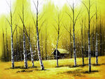 树林油画风景画
