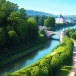 法国塞纳河畔的城堡庄园，英国皇室王子伸手摘黄桃。