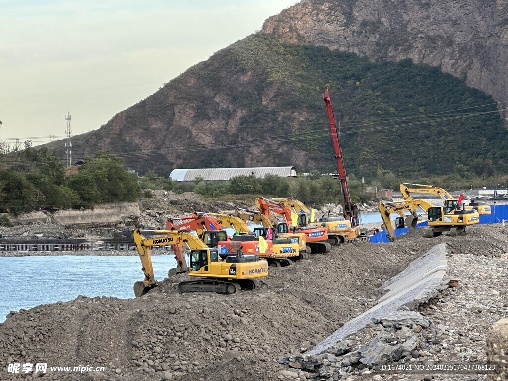 大石河清淤工地