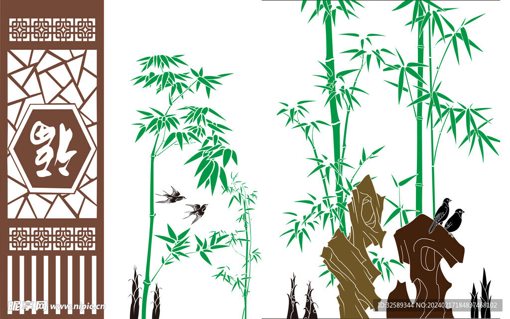 竹背景墙