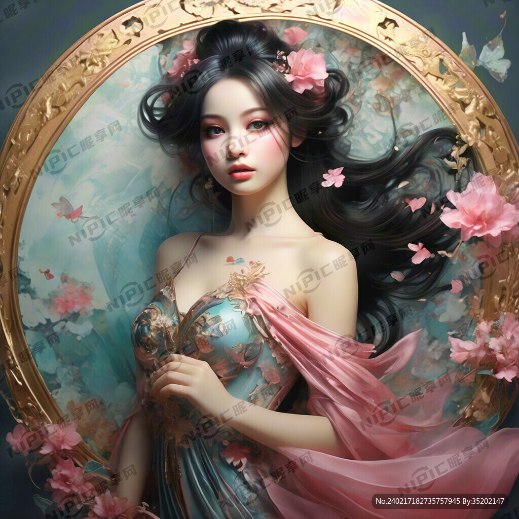 唯美浪漫 仙风 金粉色 飘逸