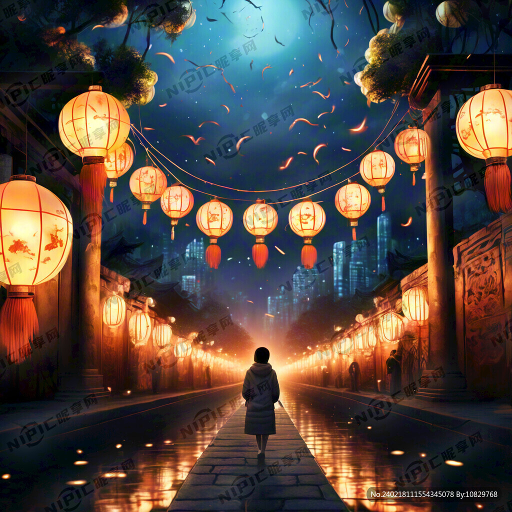 元宵节灯谜背景板