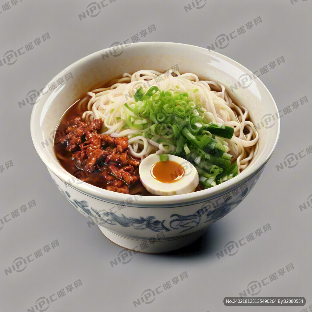 炸酱面 有汤水 黄字瓷碗 高清