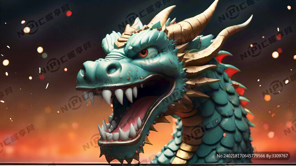 喜庆卡通龙头