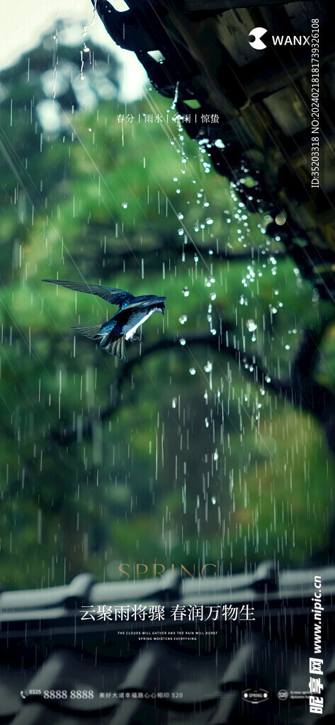 春分雨水谷雨惊蛰节气海报