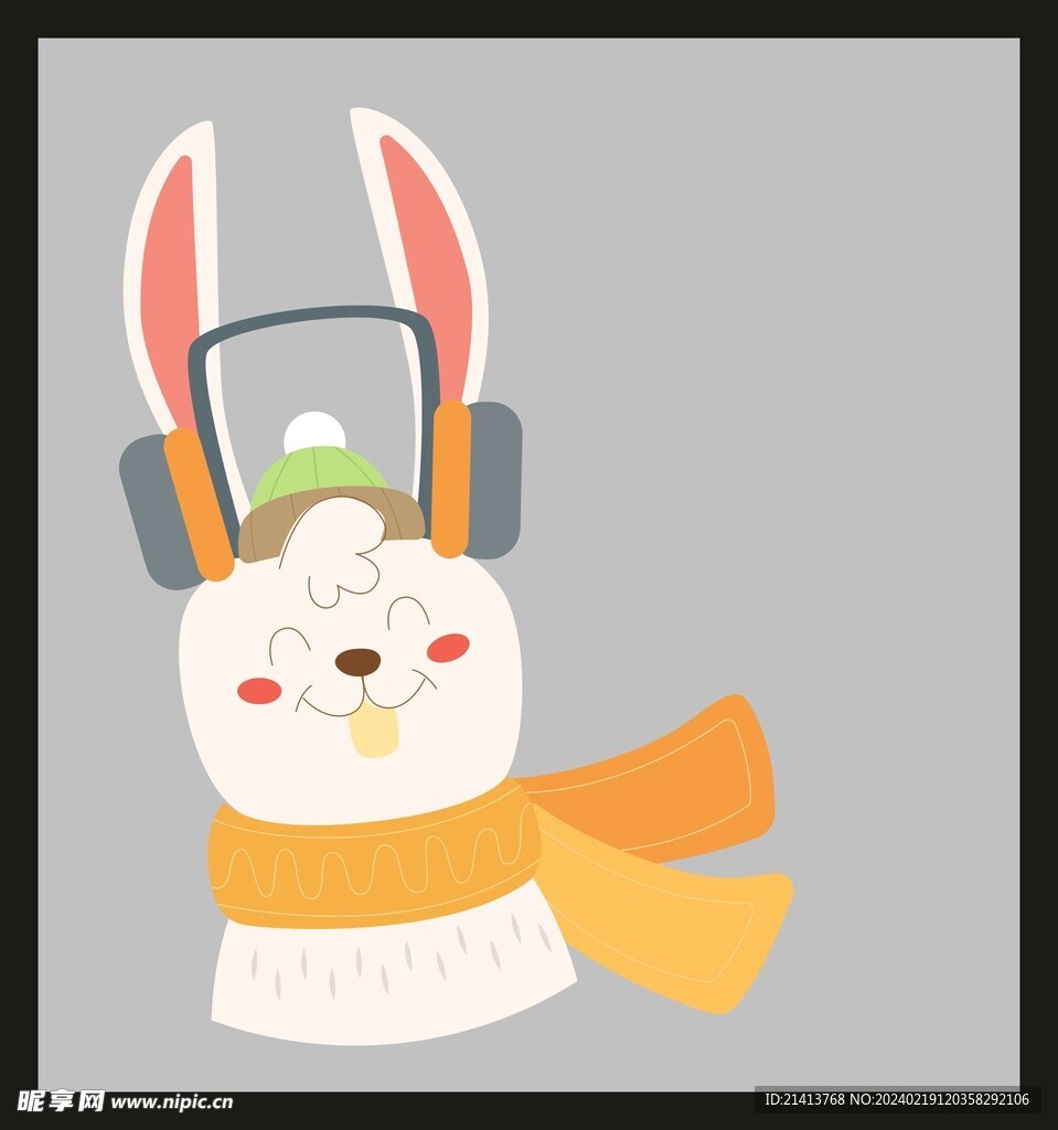 手绘卡通小兔