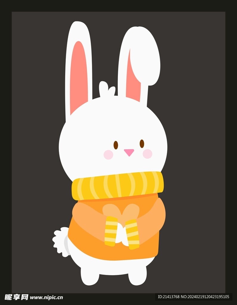 手绘卡通小兔
