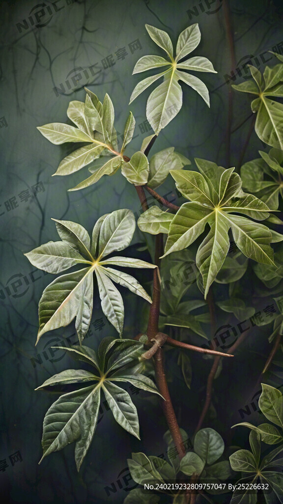 绿植背景 突出单片枝叶 摄影图