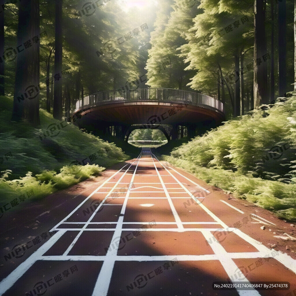 横图 户外森林里面的跑道