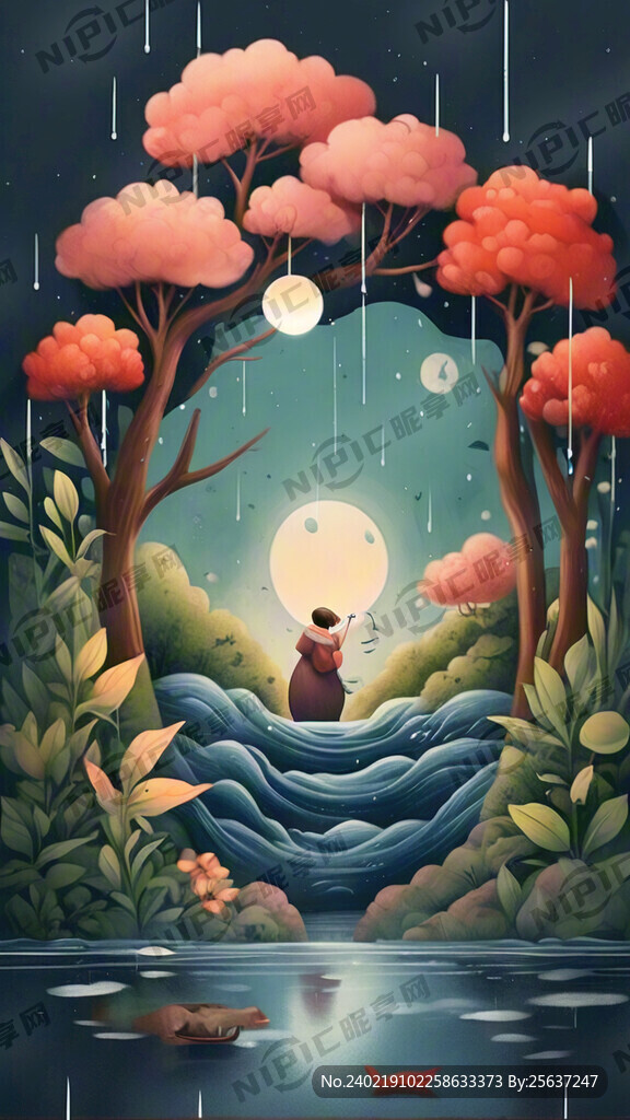 雨水节气海报