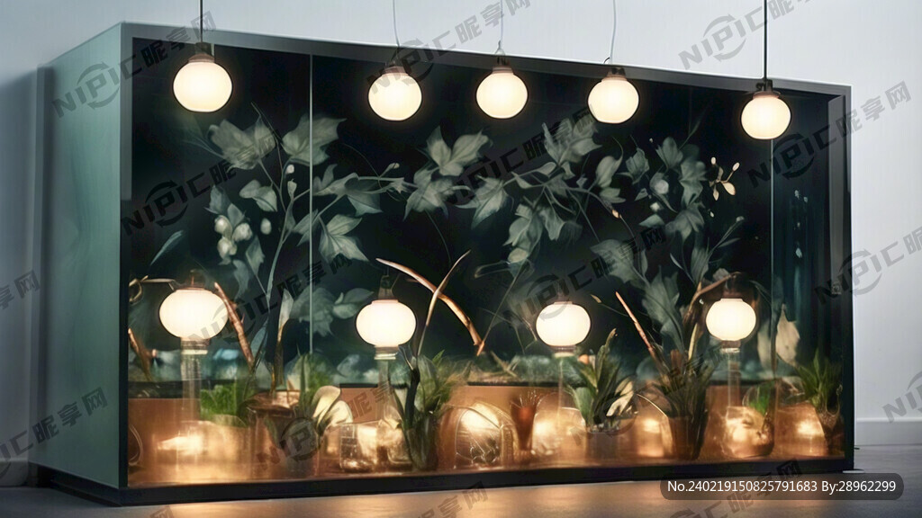 白底青花纹餐饮展示灯箱