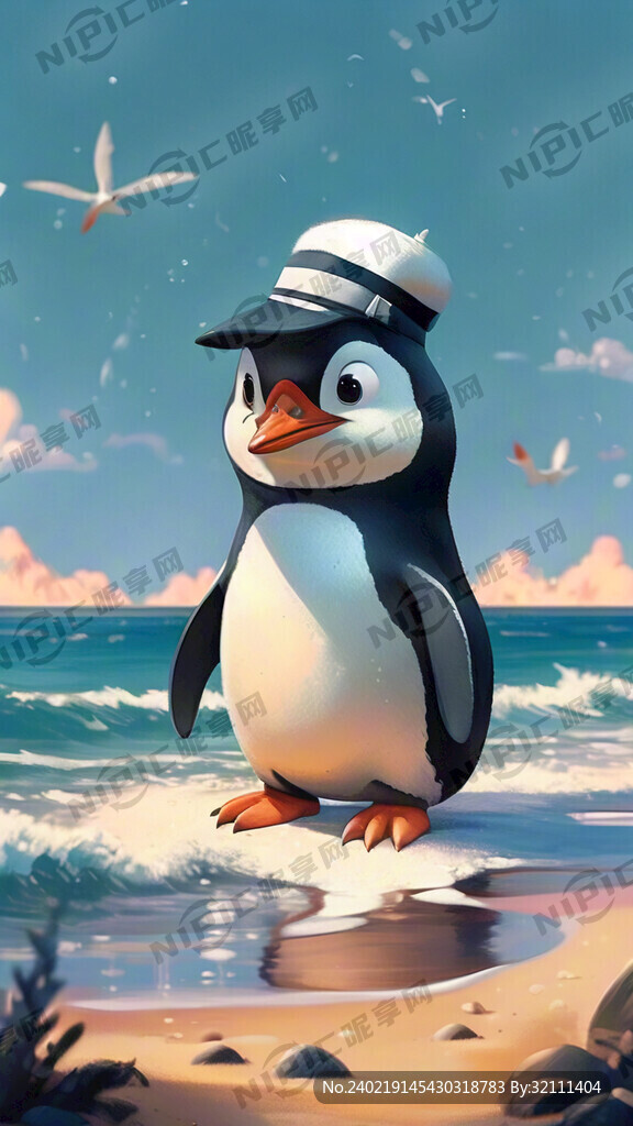 企鹅 卡通 平面风格 海洋
