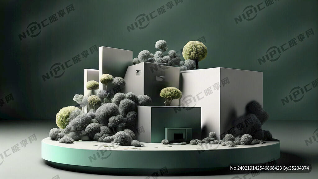 墨绿色3D产品背景图