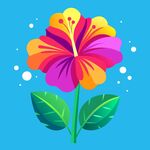 简洁的彩色节日素材芙蓉花
