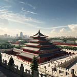 选取西安北京上海等城市的代表性建筑物以线条的形式出现