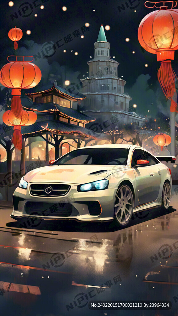 汽车 元宵节海报
