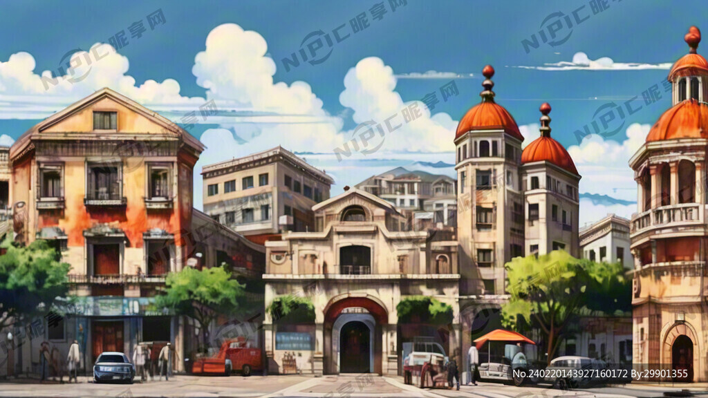手绘珠海城市建筑