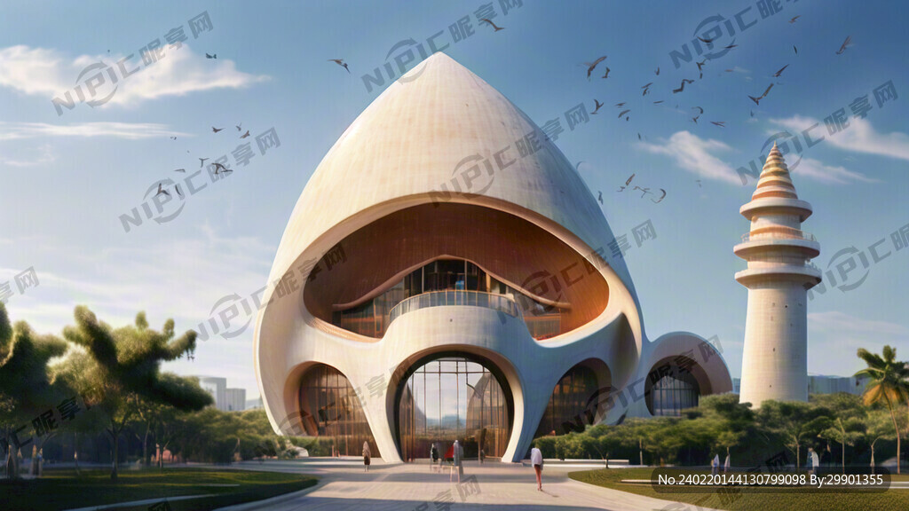 手绘珠海日月贝建筑