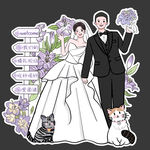 紫色系婚礼人像指示牌