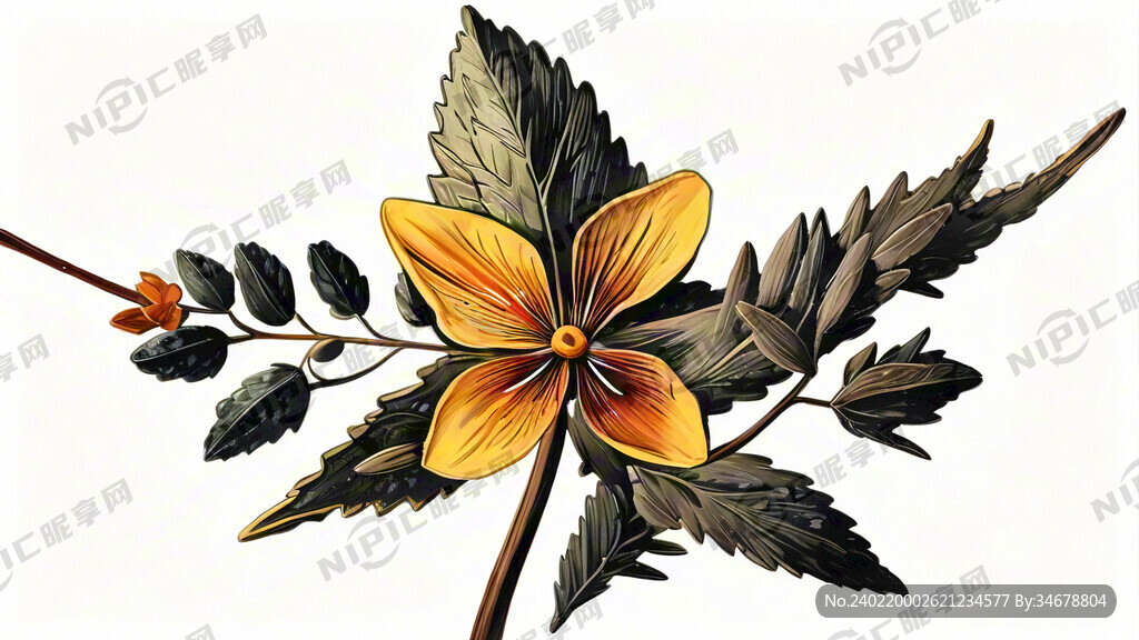 亚麻籽花简笔画