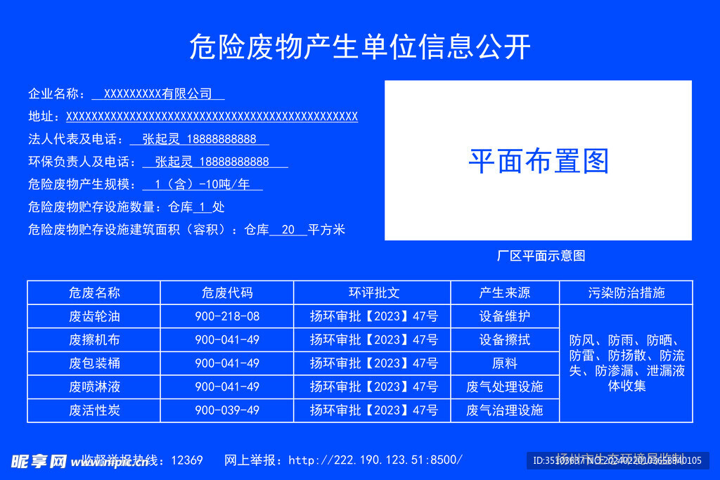 危险废物产生单位信息公开