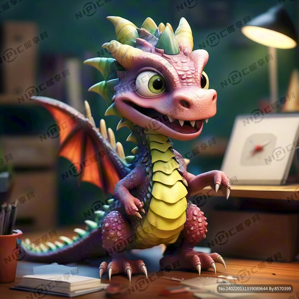 办公的卡通龙