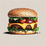 汉堡图形 简单 单色 活泼可爱 富有创意 线描