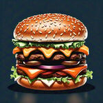 汉堡图形 简单 单色  富有创意 线描形式