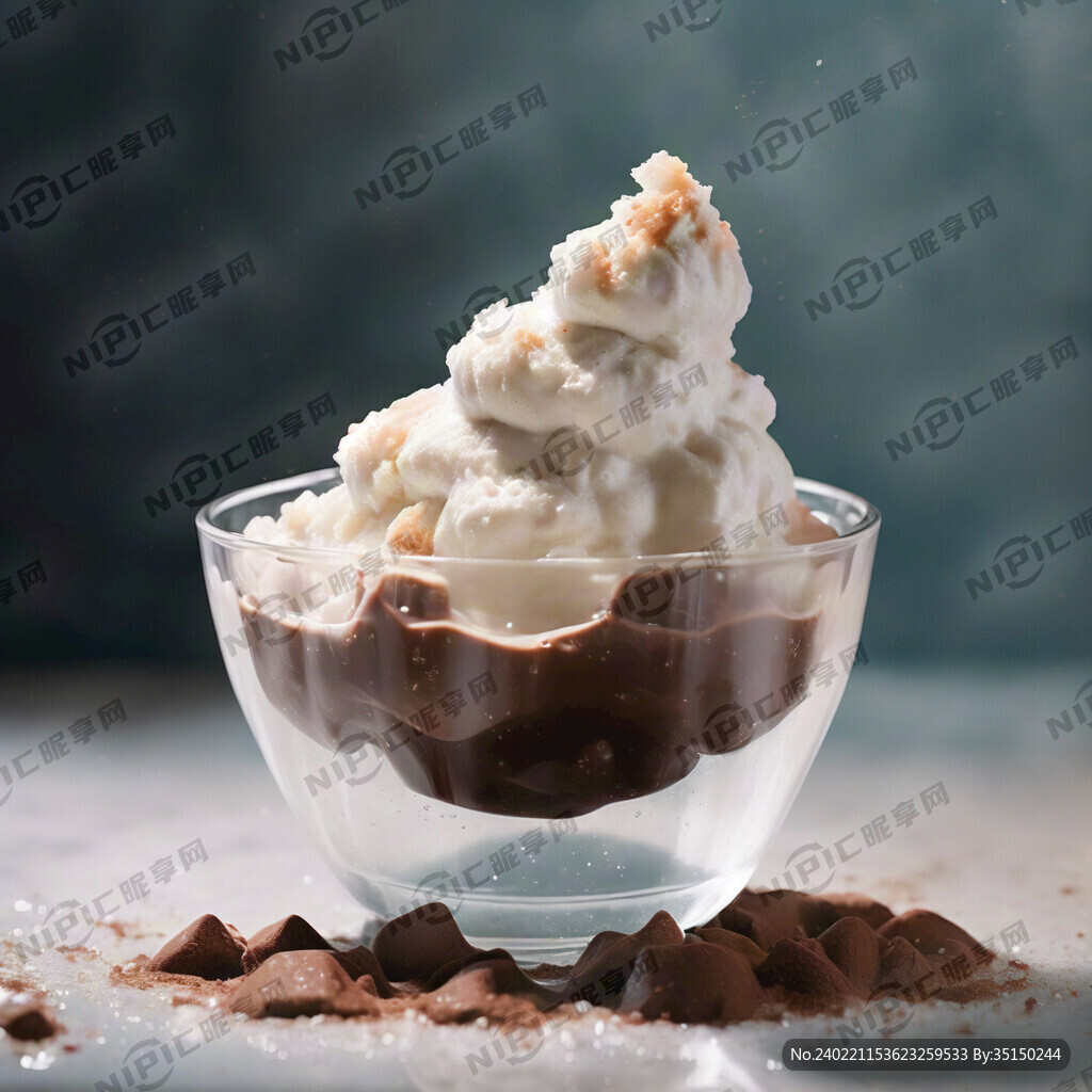 一半牛奶色一半巧克力色的双色雪