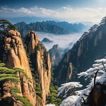 黄山 奇峰 雄伟 壮观 高山 云海  特大