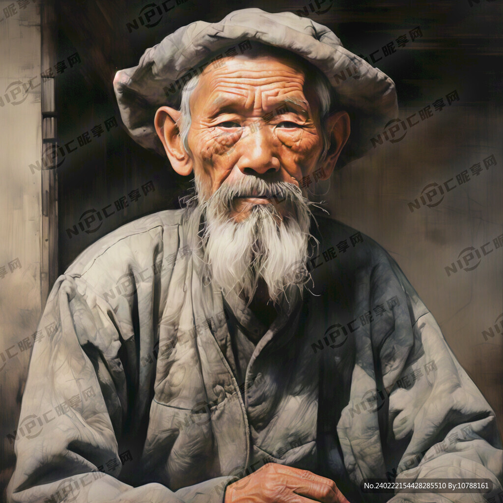 素描 农村老人