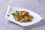 大蒜茨菇炒咸肉