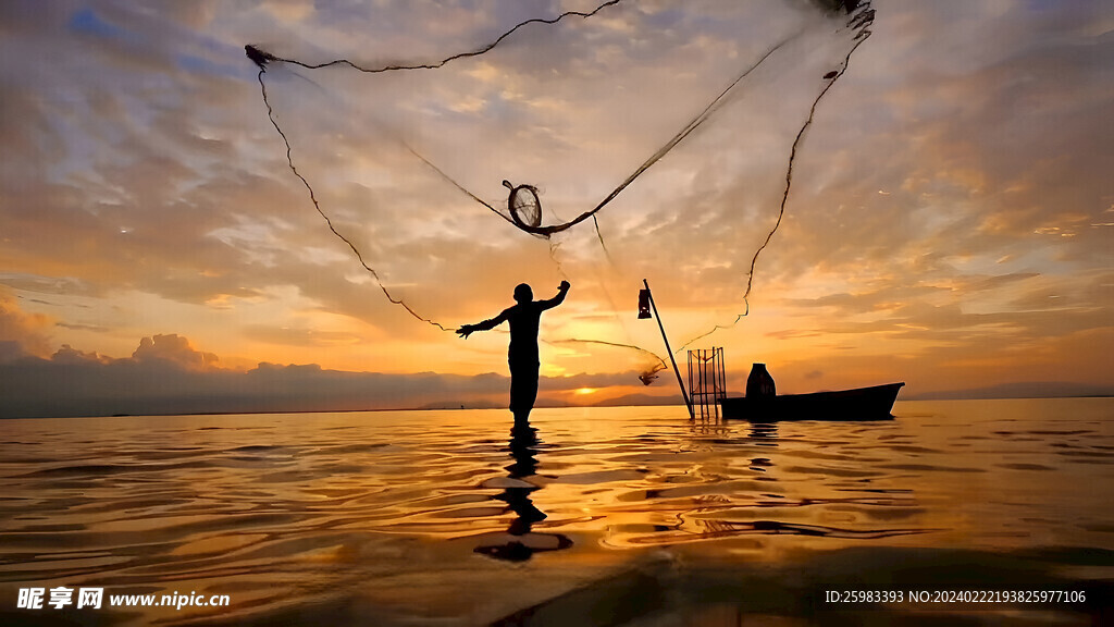 传统打渔