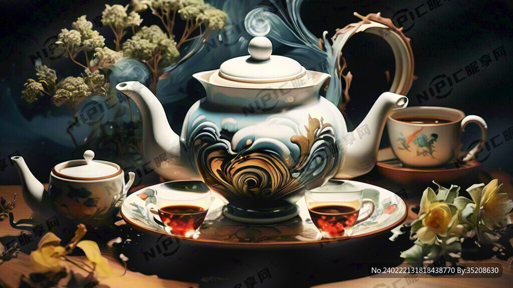 茶 文化 创意 插画