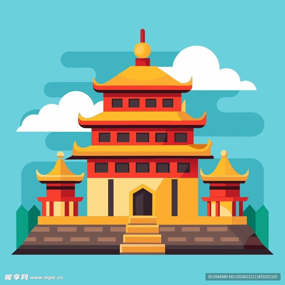 中国风古建筑插图