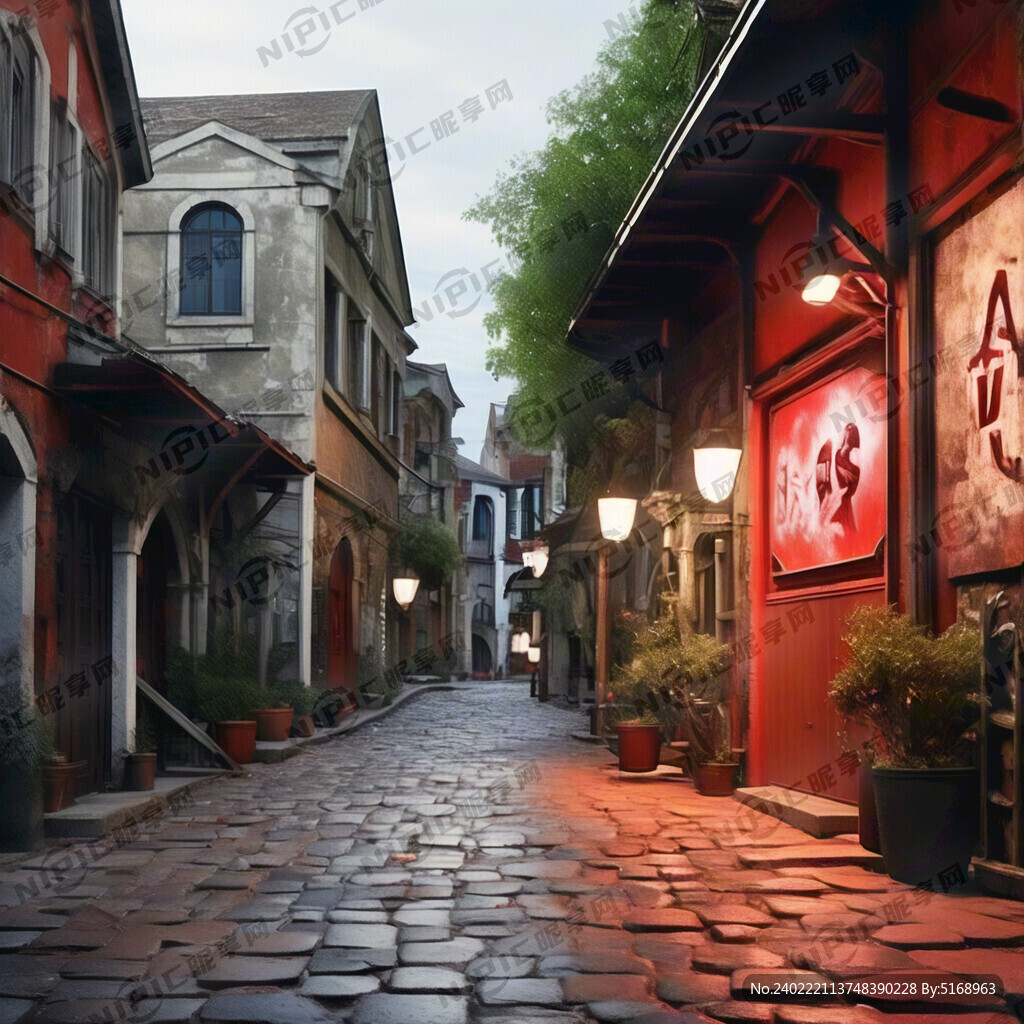 红色石板街  标志