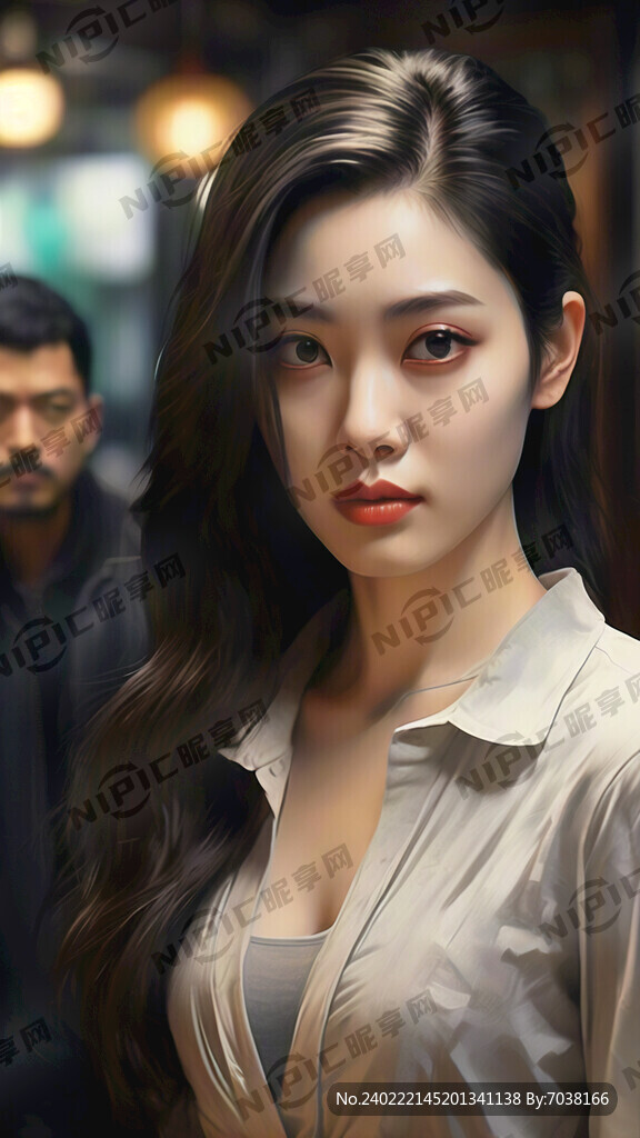 都市两张对称脸的女人  