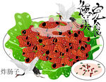 炸肠子矢量图