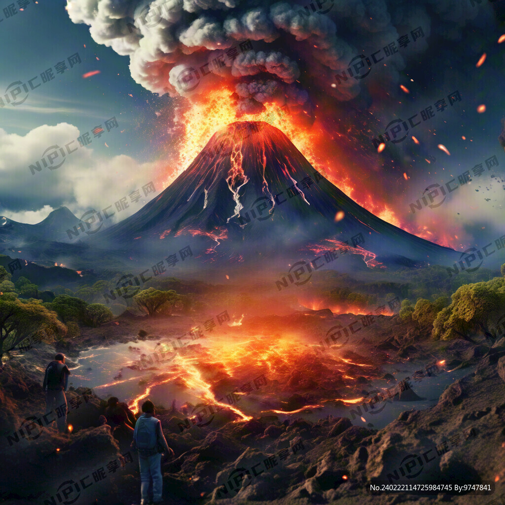 正在喷发的火山
