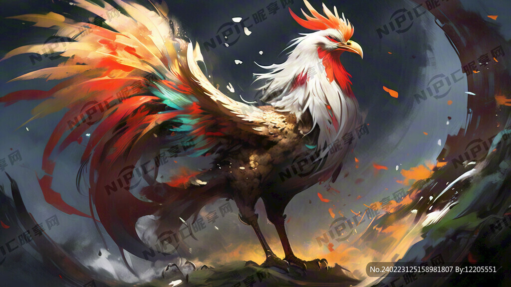 金鸡拂晓 五岳真型图