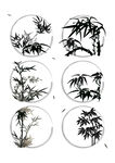 中国风水墨植物竹叶元素