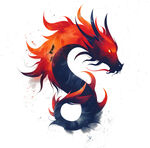 龙剪影素材