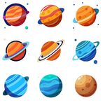 多个星球插图组图