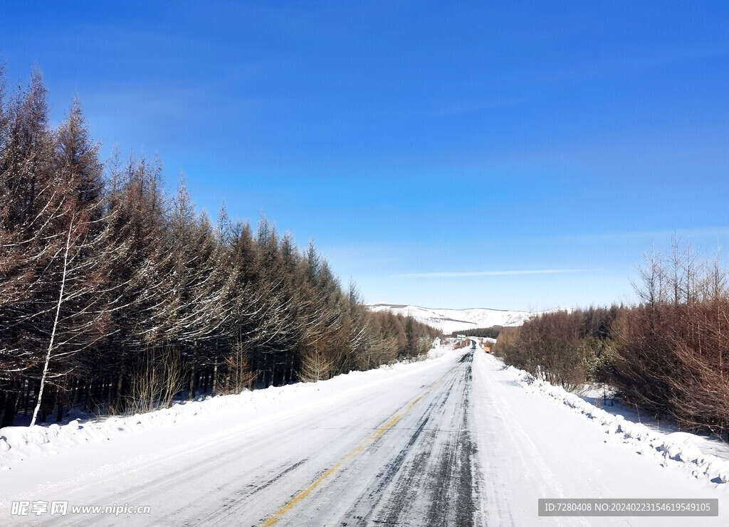 冬天雪景公路