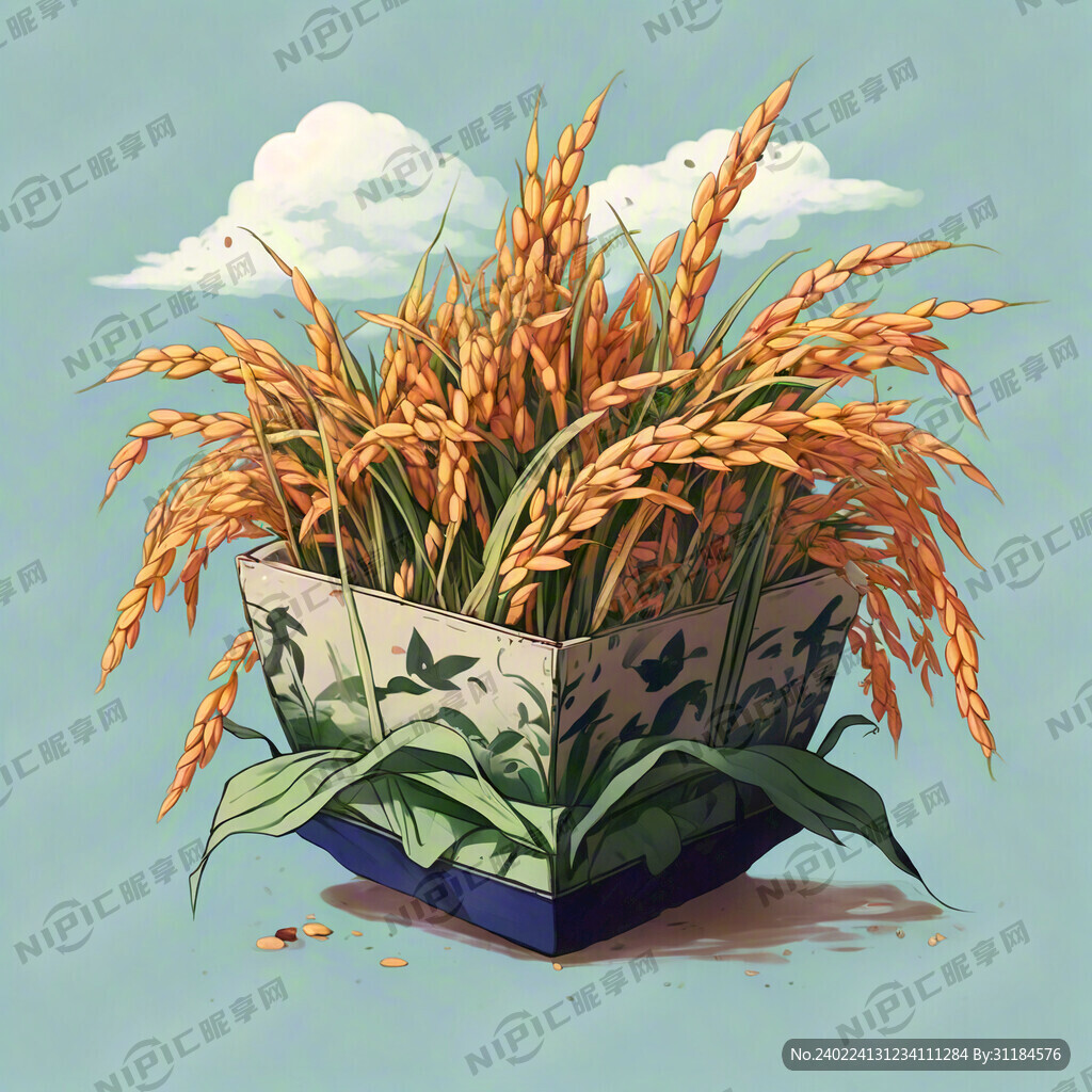 水稻插画