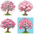卡通风格樱花组图