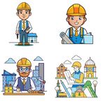 卡通风格建筑师组图
